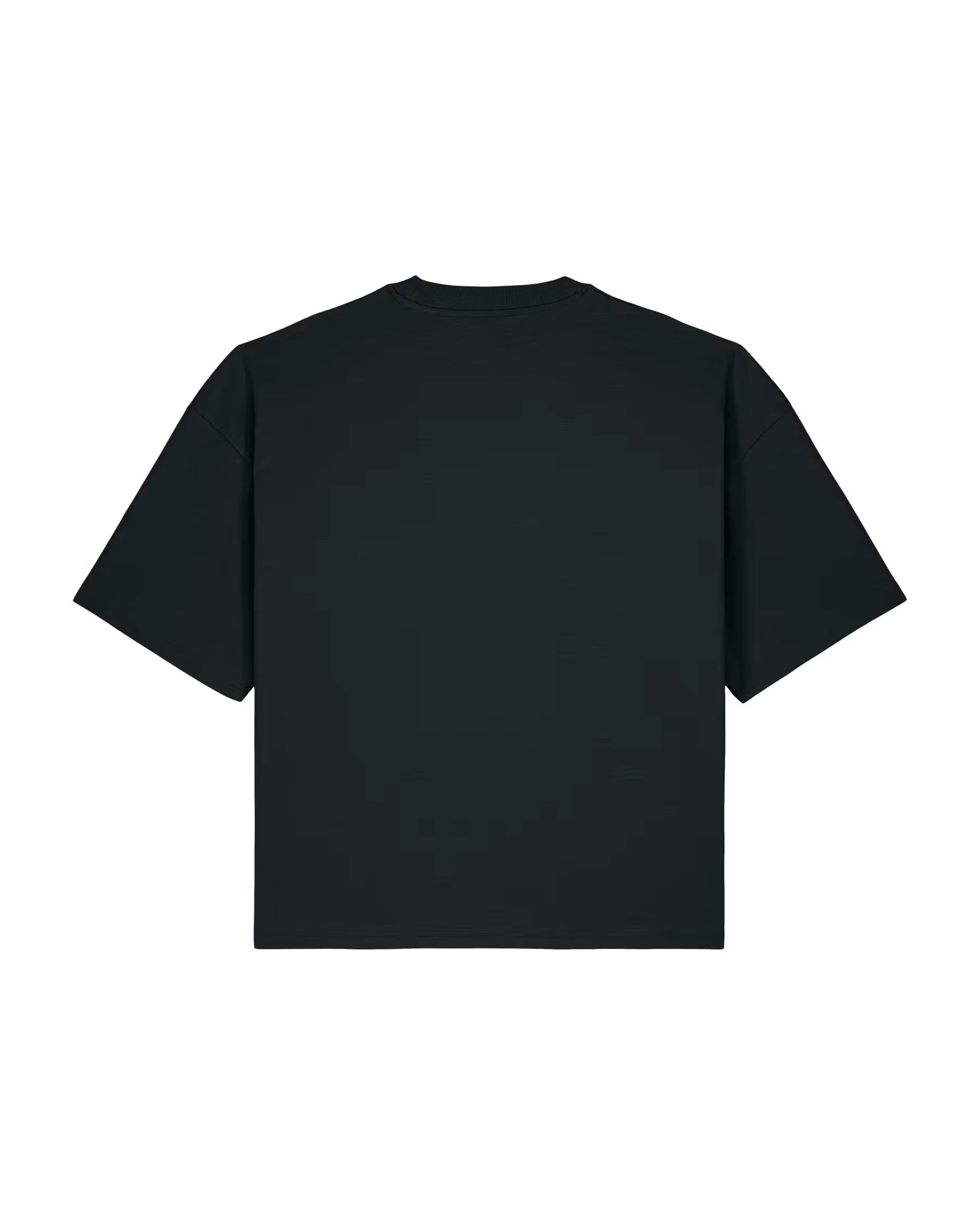 Black Basic Oversized Cropped Tee