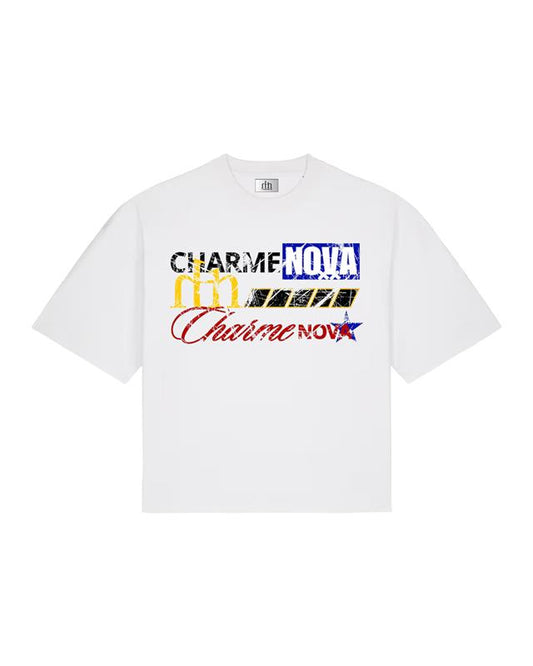 White Runway Oversized Cropped Tee